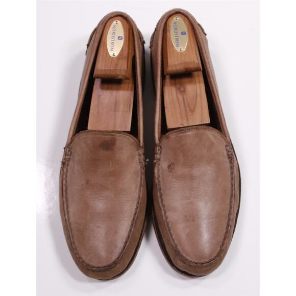 Allen Edmonds Concordia Light Brown Leather No-Socks Loafers US 9.5 D